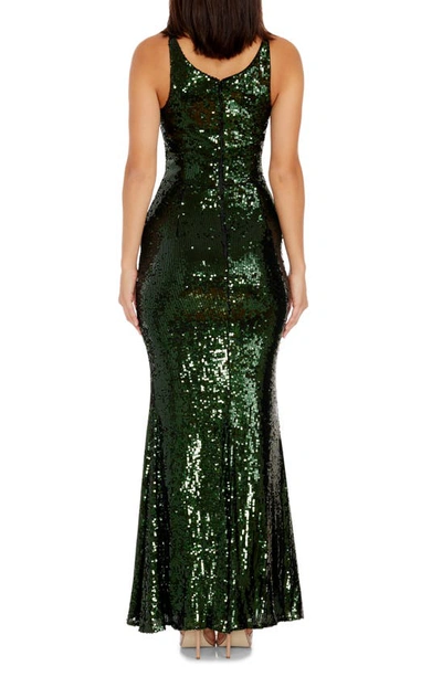 Dress The Population Iris Sequin Gown In Deep Emerald