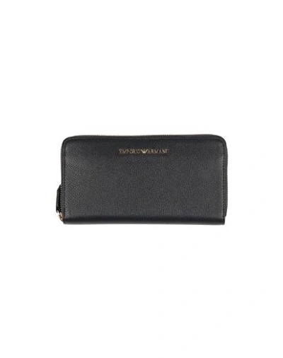 Shop Emporio Armani Woman Wallet Midnight Blue Size - Soft Leather