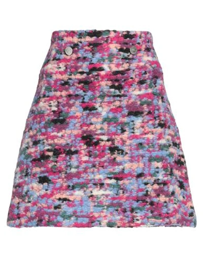 Shop Gaelle Paris Gaëlle Paris Woman Mini Skirt Fuchsia Size 8 Wool, Polyester In Pink