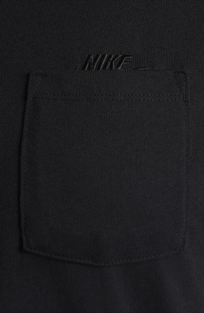 Shop Nike Long Sleeve Pocket T-shirt In Black