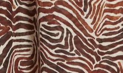 Shop Tommy Bahama Zen Zebra Cotton & Silk Peasant Top In Double Chocolate