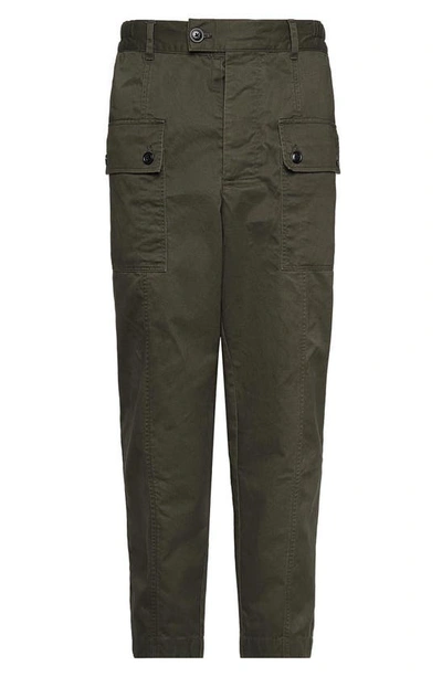 Shop Barbour X Maison Kitsuné Cotton Twill Cargo Pants In Uniform Green