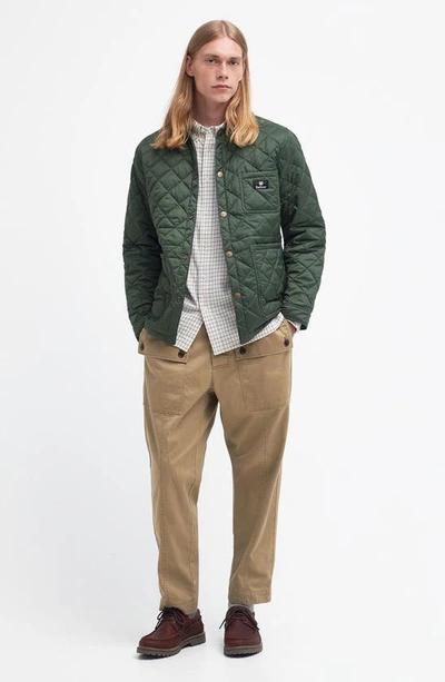 Shop Barbour X Maison Kitsuné Kenning Quilted Jacket In Green