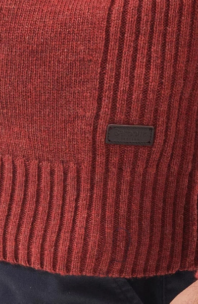 Shop Barbour Nelson Essential Lambswool Half Zip Sweater In Brick Red