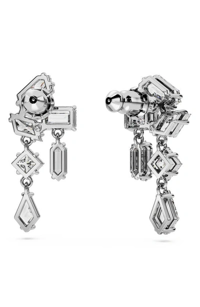 Swarovski Mesmera Crystal-embellished Drop Earrings In Silver