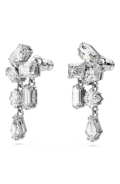 Swarovski Mesmera Crystal-embellished Drop Earrings In Silver