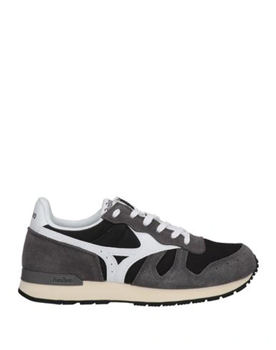 Shop Mizuno Man Sneakers Lead Size 6.5 Leather, Textile Fibers In Grey