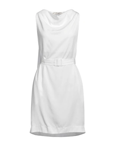 Shop Croche Crochè Woman Mini Dress White Size Xs Rayon