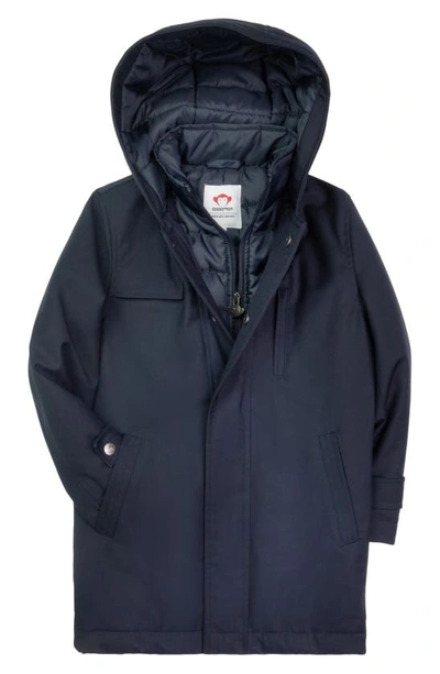 Shop Appaman Kids' New Gotham Insulated Hooded Coat In Navy Blue