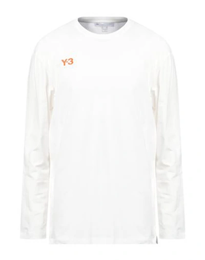 Shop Y-3 Man T-shirt White Size L Cotton, Elastane