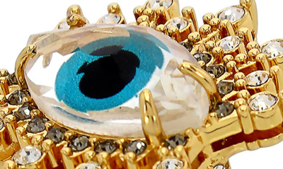 Shop Kurt Geiger Crystal Evil Eye Cocktail Ring In Blue