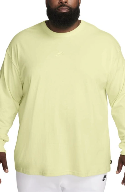 Shop Nike Sportswear Premium Essentials Long Sleeve T-shirt In Luminous Green