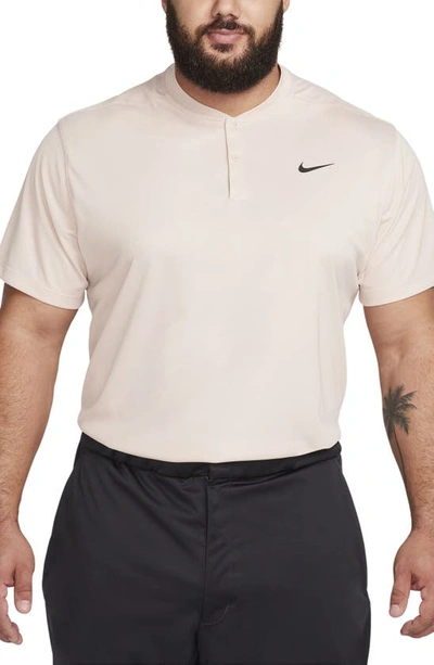 Shop Nike Dri-fit Victory Blade Collar Polo In Pink Oxford/ Black