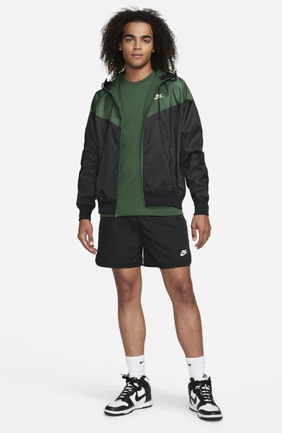 Shop Nike Sportswear Windrunner Jacket In Black/ Fir/ Lime Blast