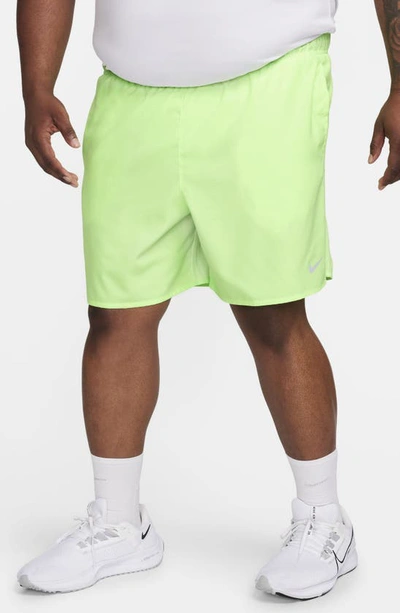 Shop Nike Dri-fit Challenger Athletic Shorts In Lime Blast/ Lime Blast/ Black