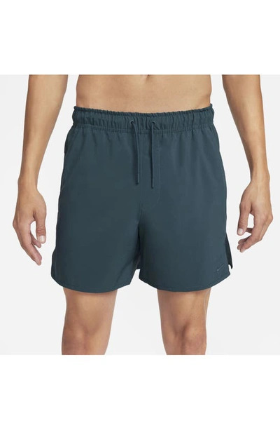 Shop Nike Dri-fit Unlimited 5-inch Athletic Shorts In Deep Jungle/ Deep Jungle
