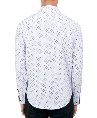 Shop Society Of Threads Men's Regular-fit Non-iron Performance Stretch Geo-print Button-down Shirt In White