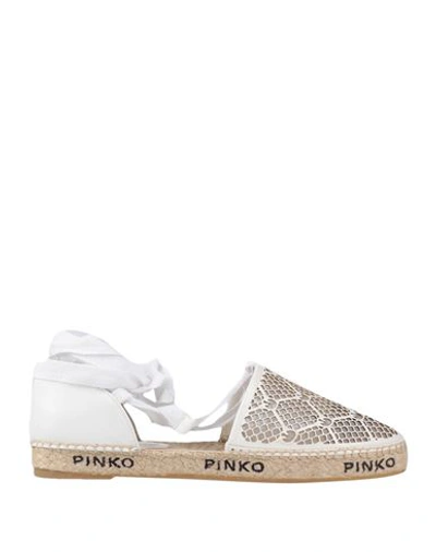 Shop Pinko Woman Espadrilles White Size 5 Soft Leather