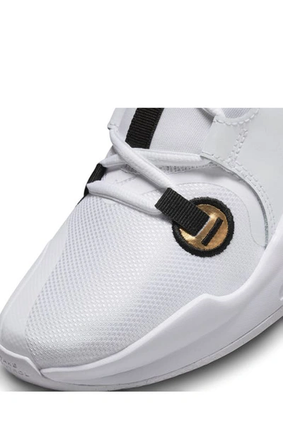Shop Nike Air Zoom Crossover 2 Basketball Shoe In White/ Metallic Gold/ Black