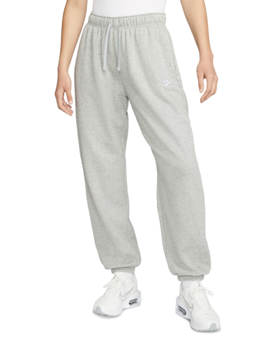 Shop Nike Women's Sportswear Club Fleece Mid-rise Oversized Sweatpants In Dark Grey Heather