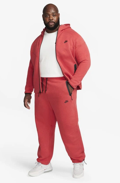 Shop Nike Tech Fleece Open Hem Pants In University Red / Black
