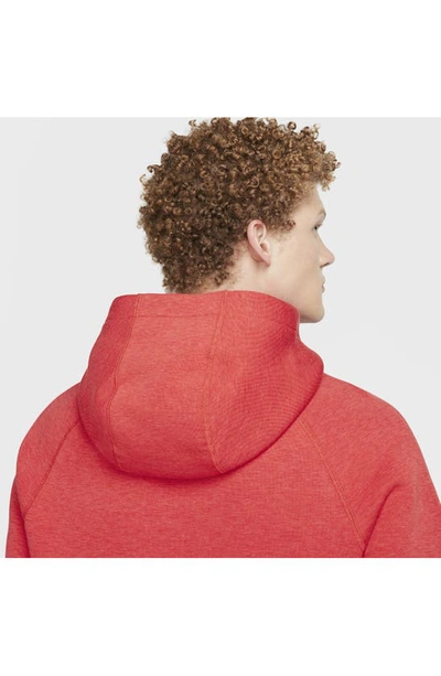 Shop Nike Tech Fleece Pullover Hoodie In University Red / Black