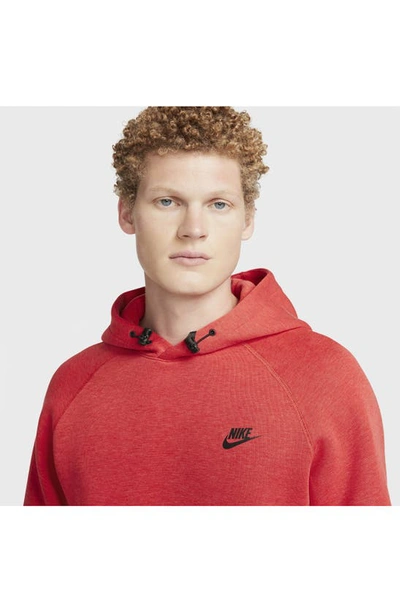 Shop Nike Tech Fleece Pullover Hoodie In University Red / Black
