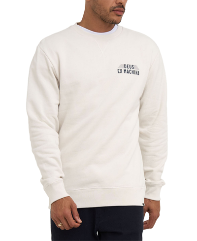 Shop Deus Ex Machina Men's Fender Long-sleeve Crewneck Logo Graphic Sweatshirt In Vintage White