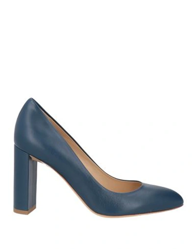 Shop Deimille Woman Pumps Blue Size 8 Soft Leather