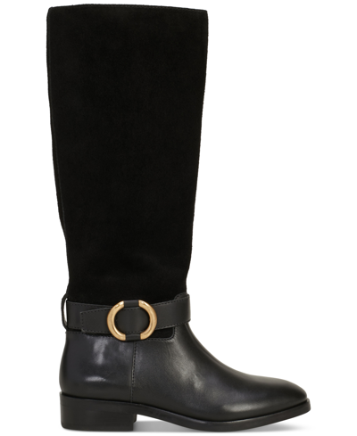 Shop Vince Camuto Women's Samtry Buckled Riding Boots In Golden Walnut Burnished Leather