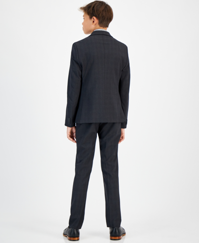 Shop Kenneth Cole Reaction Big Boys Slim Fit Stretch Suit Jacket In Dark Gray