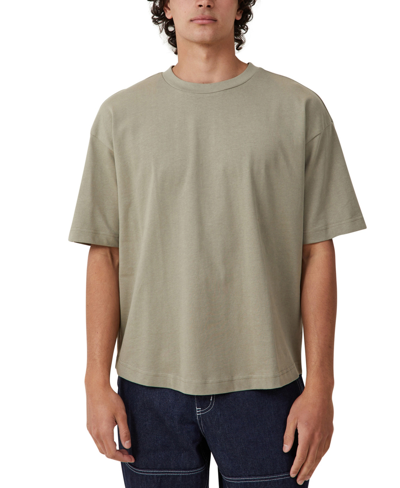 Shop Cotton On Men's Box Fit Scooped Hem T-shirt In Moss Stone