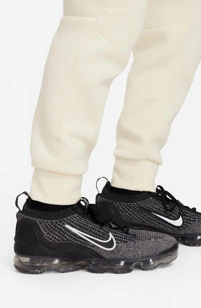 Shop Nike Kids' Tech Fleece Joggers In Coconut Milk/ Black/ Black