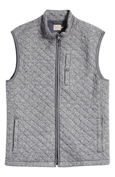 Shop Faherty Epic Quilted Fleece Vest In Carbon Melange