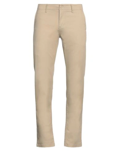 Shop Dickies Man Pants Beige Size 34w-32l Cotton, Elastane