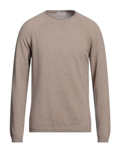 Shop Daniele Fiesoli Man Sweater Khaki Size L Cashmere In Beige