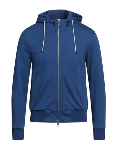 Shop Luigi Borrelli Napoli Man Sweatshirt Blue Size 46 Cotton