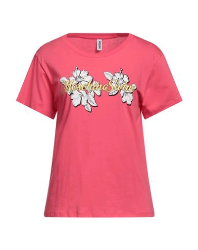 Shop Moschino Woman T-shirt Coral Size M Cotton In Red