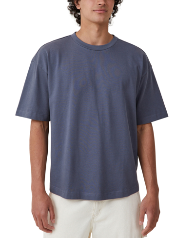 Shop Cotton On Men's Box Fit Scooped Hem T-shirt In Dusty Denim