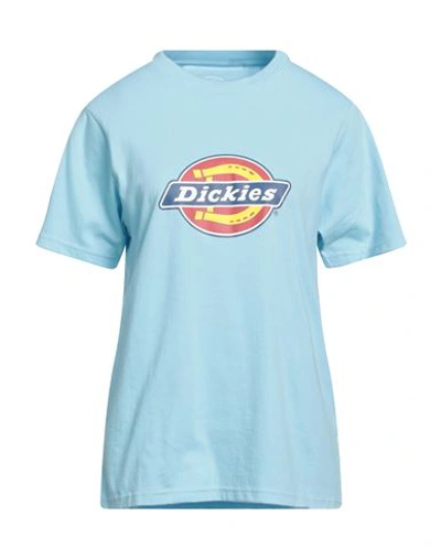 Shop Dickies Woman T-shirt Sky Blue Size M Cotton