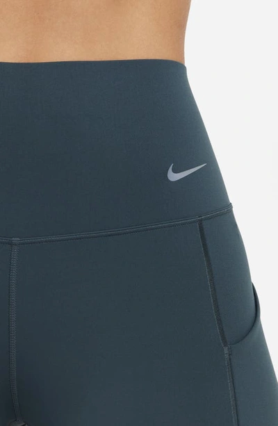 Shop Nike Universa Medium Support High Waist 7/8 Leggings In Deep Jungle/black