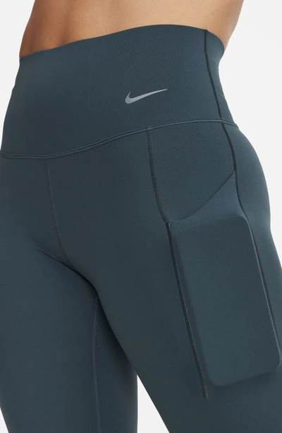 Shop Nike Universa Medium Support High Waist 7/8 Leggings In Deep Jungle/black