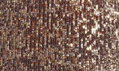 Dress The Population Womens Full Length Sequined Evening Dress In Bronze Multi