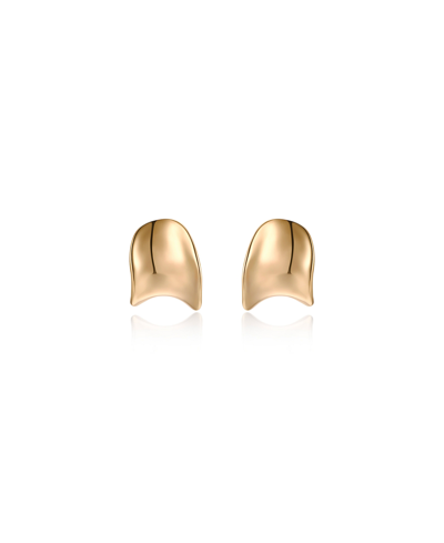 Ettika 18k Gold Plated Curved Stud Earrings In Gold