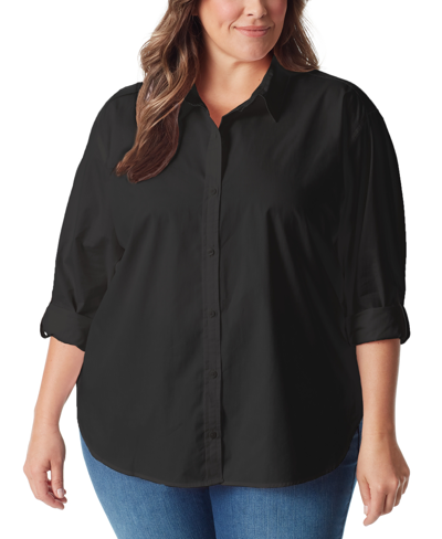Shop Gloria Vanderbilt Plus Size Amanda Shirt In Black