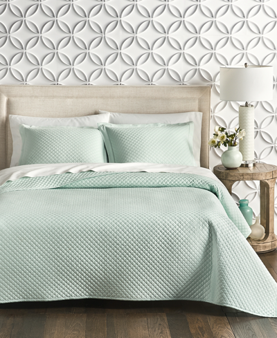Shop Charter Club Damask Quilted Cotton 2-pc. Coverlet Set, Twin, Created For Macy's In Pistachio (light Green)