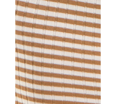 Shop Almost Famous Juniors' Striped Button-front Bodycon Dress In Sesame Combo