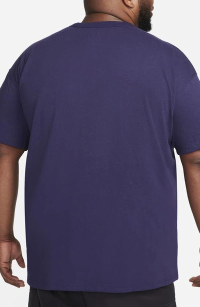 Shop Nike Premium Essential Cotton T-shirt In Purple Ink