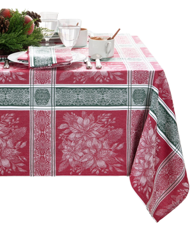 Shop Elrene Poinsettia Plaid Jacquard Plaid Tablecloth, 60" X 84" In Multi