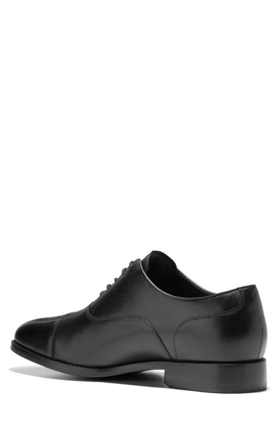 Shop Cole Haan Broadway Cap Toe Oxford In Black/ Black Wp